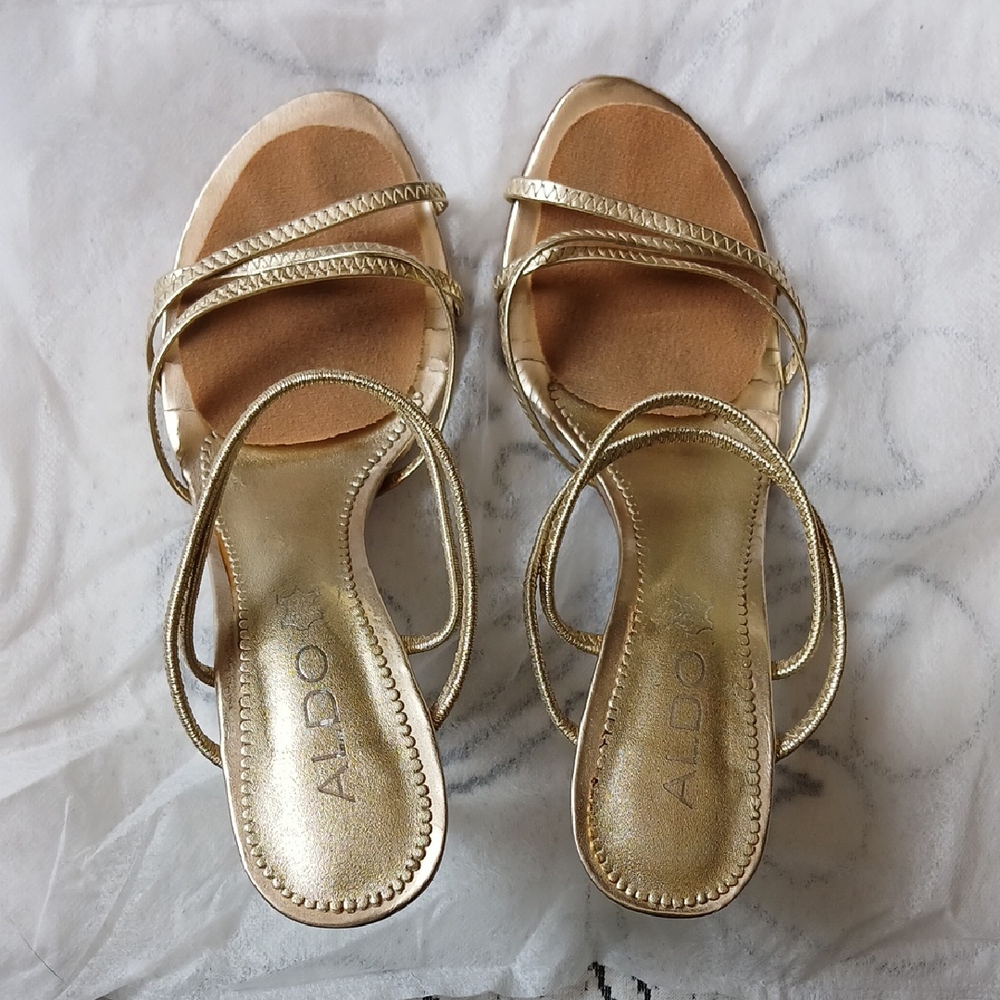 Aldo Women's Gold Strappy Sandals